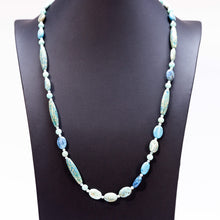 画像をギャラリービューアに読み込む, ライトブルーが美しい天然石のロングネックレス