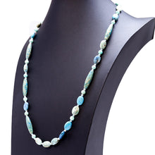 画像をギャラリービューアに読み込む, ライトブルーが美しい天然石のロングネックレス