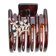 画像をギャラリービューアに読み込む, ボヘミアングラスとラインストーンをあしらったヘアクリップ