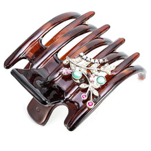 画像をギャラリービューアに読み込む, ボヘミアングラスとラインストーンをあしらったヘアクリップ
