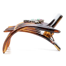 画像をギャラリービューアに読み込む, ボヘミアングラスとラインストーンをあしらったヘアクリップ