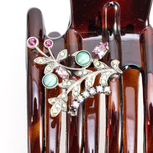 画像をギャラリービューアに読み込む, ボヘミアングラスとラインストーンをあしらったヘアクリップ