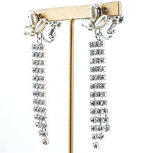 画像をギャラリービューアに読み込む, イヤリング ラインストーン パール クリアカラー ホワイト ロング 153032