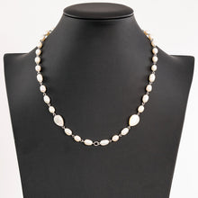画像をギャラリービューアに読み込む, ネックレス 白蝶貝 淡水パール 七宝 ホワイト フラワー 2WAY 50cm 153038