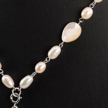 画像をギャラリービューアに読み込む, ネックレス 白蝶貝 淡水パール 七宝 ホワイト フラワー 2WAY 50cm 153038