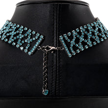 画像をギャラリービューアに読み込む, ネックレス チョーカー ラインストーン ブルー 33cm 153039