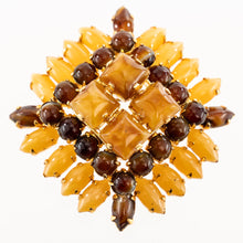 画像をギャラリービューアに読み込む, ボヘミアングラスを贅沢にあしらった、立体的なデザインのブローチ