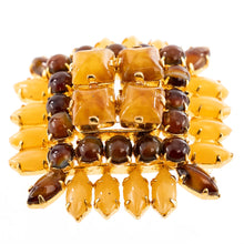 画像をギャラリービューアに読み込む, ボヘミアングラスを贅沢にあしらった、立体的なデザインのブローチ