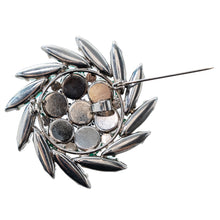 画像をギャラリービューアに読み込む, ブローチ ラインストーン グリーン パープル 153054