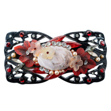 画像をギャラリービューアに読み込む, 上質な天然石アゲートと天然石クォーツ、ラインストーン、ボヘミアングラスをあしらい、高級感あふれるバレッタ