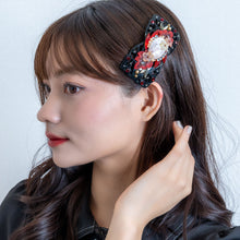 画像をギャラリービューアに読み込む, 上質な天然石アゲートと天然石クォーツ、ラインストーン、ボヘミアングラスをあしらい、高級感あふれるバレッタ