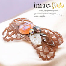 画像をギャラリービューアに読み込む, シェルとボヘミアングラス、ラインストーンの組み合わせが華やかなヘアバレッタ