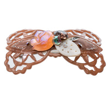 画像をギャラリービューアに読み込む, シェルとボヘミアングラス、ラインストーンの組み合わせが華やかなヘアバレッタ