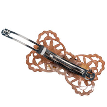 画像をギャラリービューアに読み込む, シェルとボヘミアングラス、ラインストーンの組み合わせが華やかなヘアバレッタ