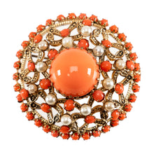 画像をギャラリービューアに読み込む, ボヘミアングラスを贅沢にあしらった、立体的なデザインのブローチ