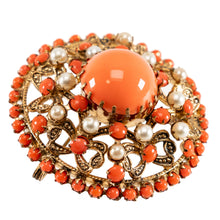 画像をギャラリービューアに読み込む, ボヘミアングラスを贅沢にあしらった、立体的なデザインのブローチ