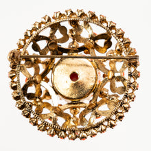 画像をギャラリービューアに読み込む, ボヘミアングラスを贅沢にあしらった、立体的なデザインのブローチ