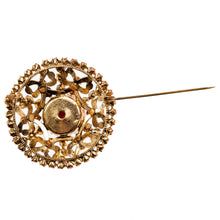 画像をギャラリービューアに読み込む, ボヘミアングラスを贅沢にあしらった、立体的なデザインのブローチ