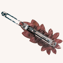 画像をギャラリービューアに読み込む, ボヘミアングラスや花モチーフのシェル、パールの組み合わせが華やかなヘアバレッタ