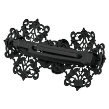 Load image into Gallery viewer, バレッタ レースメタル ブラック フラワー 留金9cm ba153074