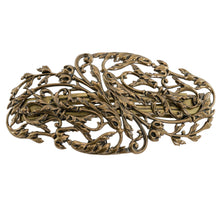 Load image into Gallery viewer, バレッタ レースメタル ブロンズ 葉 留金9cm ba153075