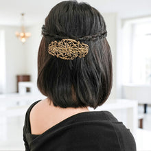 Load image into Gallery viewer, バレッタ レースメタル ブロンズ 葉 留金9cm ba153075