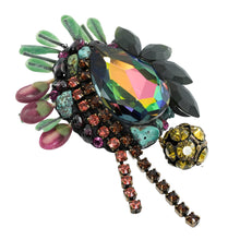 画像をギャラリービューアに読み込む, ブローチ ラインストーン 天然石 ターコイズ ガーネット 樹脂 グリーン ブルー イエロー ブラウン ブラック レッド ハンギング br120697