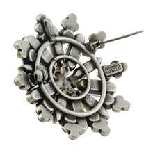 Load image into Gallery viewer, ブローチ ボヘミアングラス ラインストーン パープル グリーン 2WAY ペンダント br127993