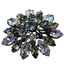 画像をギャラリービューアに読み込む, ブローチ ラインストーン ブルー パープル グレー br153077