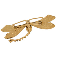 画像をギャラリービューアに読み込む, ブローチ ボヘミアングラス ラインストーン ブラウン グレー ゴールド とんぼ br153078