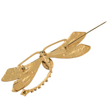 画像をギャラリービューアに読み込む, ブローチ ボヘミアングラス ラインストーン ブラウン グレー ゴールド とんぼ br153078