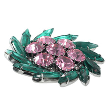 画像をギャラリービューアに読み込む, ブローチ ラインストーン ピンク グリーン br153080