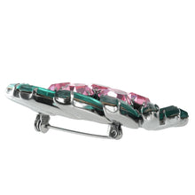 画像をギャラリービューアに読み込む, ブローチ ラインストーン ピンク グリーン br153080