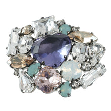 画像をギャラリービューアに読み込む, ブローチ ラインストーン パープル ピンク ゴールド グリーン ホワイト クリアカラー ジオメトリック br153083