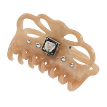 画像をギャラリービューアに読み込む, ヘアクリップ ボヘミアングラス ラインストーン ホワイト ベージュ cl149723