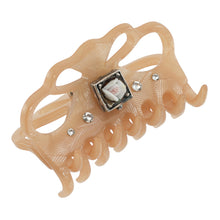 画像をギャラリービューアに読み込む, ヘアクリップ ボヘミアングラス ラインストーン ホワイト ベージュ cl149723