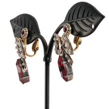 画像をギャラリービューアに読み込む, イヤリング ラインストーン パール レッド ホワイト ゴールド リボン er060424