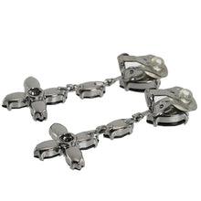 画像をギャラリービューアに読み込む, イヤリング ラインストーンブラック ハンギング フラワー er098548