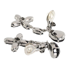 画像をギャラリービューアに読み込む, イヤリング ラインストーンブラック ハンギング フラワー er098548