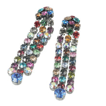 画像をギャラリービューアに読み込む, イヤリング ラインストーン レッド グリーン ブルー ブラウン ピンク ロング er123618