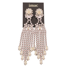 画像をギャラリービューアに読み込む, イヤリング ラインストーン ピンク ロング er135058