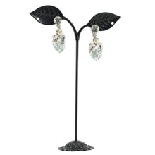 画像をギャラリービューアに読み込む, イヤリング ボヘミアングラス ラインストーン パール クリアカラー ブルー フラワー ハンギング er144391