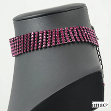 画像をギャラリービューアに読み込む, ネックレス チョーカー ラインストーン フューシャ ピンク 33cm nl086421