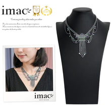 画像をギャラリービューアに読み込む, ネックレス ラインストーン パープル グリーン ハンギング ショート 39.5cm nl126307