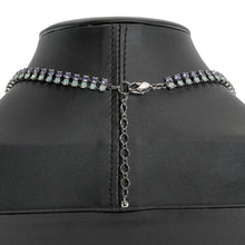 画像をギャラリービューアに読み込む, ネックレス ラインストーン パープル グリーン ハンギング ショート 39.5cm nl126307