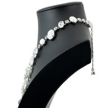 Load image into Gallery viewer, ネックレス ボヘミアングラス ラインストーン ホワイト クリアカラー ハンギング 40cm nl130061