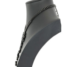 画像をギャラリービューアに読み込む, ネックレス ラインストーン ブラック ハンギング ボタニカル 37cm nl130590