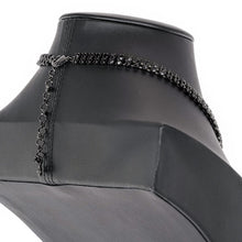 画像をギャラリービューアに読み込む, ネックレス ラインストーン ブラック ハンギング ボタニカル 37cm nl130590