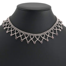 画像をギャラリービューアに読み込む, ネックレス ラインストーン ピンク レース 34cm nl133954