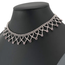 画像をギャラリービューアに読み込む, ネックレス ラインストーン ピンク レース 34cm nl133954